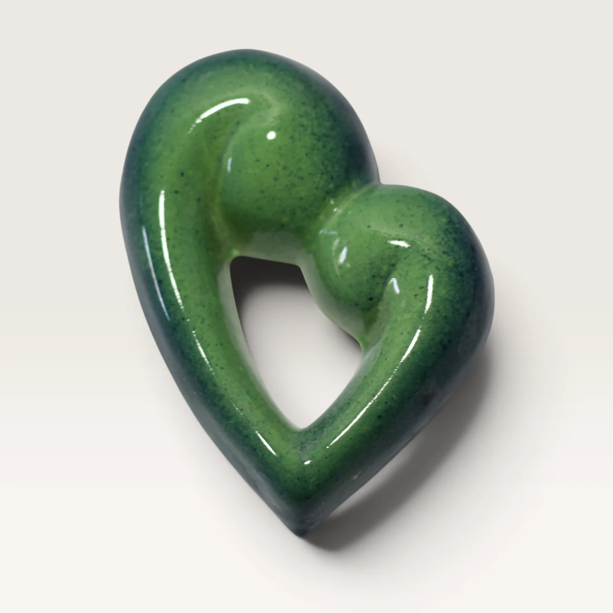 Koru Heart Small — handmade New Zealand pottery