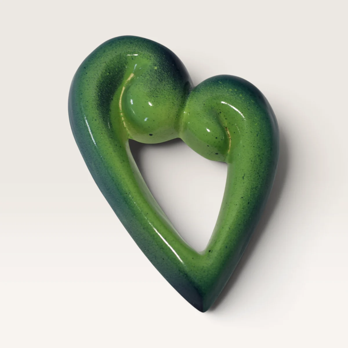 Large Koru Heart — handmade New Zealand pottery