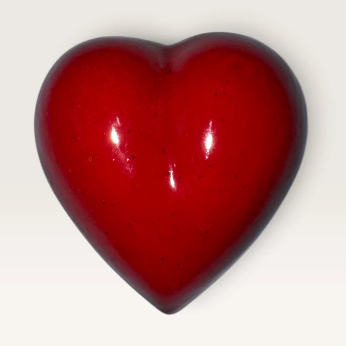 Smooth Heart (red) — handmade New Zealand pottery